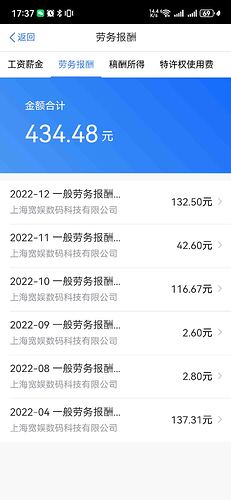 2022年收入纳税明细